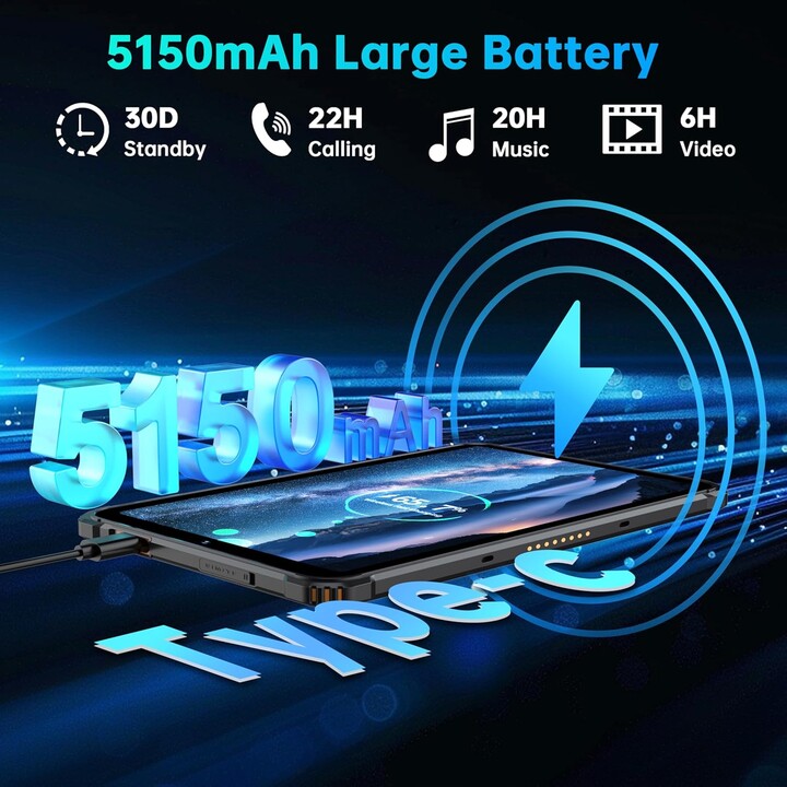 OUKITEL RT3 Pro, 16GB+128GB 1TB extensible, Android 14, écran HD de 8 pouces, 5150mAh, appareil photo 16+8MP, 4G Dual SIM, Vert