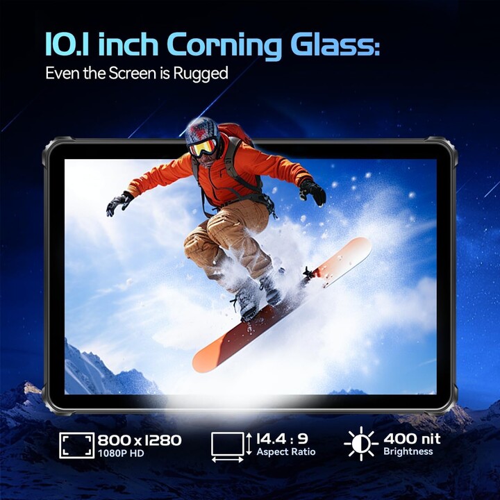 Oukitel RT9 10.1" 6/256GB Orange Tablette durcie 11000 mAh