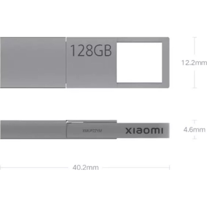 Xiaomi Dual-interface Flash Drive, 128GB, USB-A USB-C, Conception métallique, Argent (Pendrive)