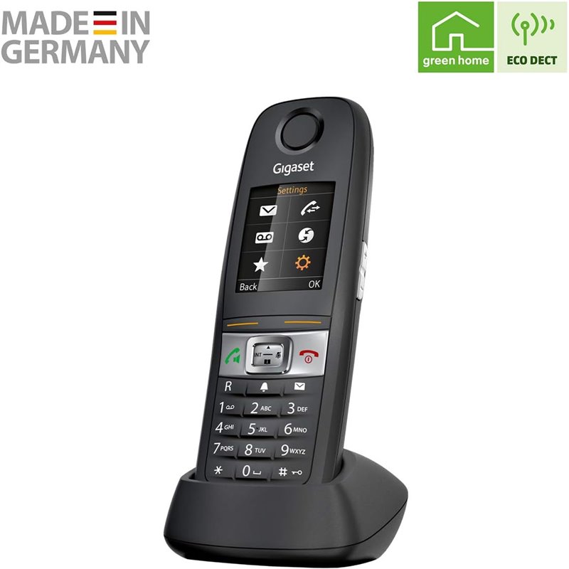 Gigaset E630HX universal handset, Téléphone IP (pour la connexion à votre station de base ou routeur, noir