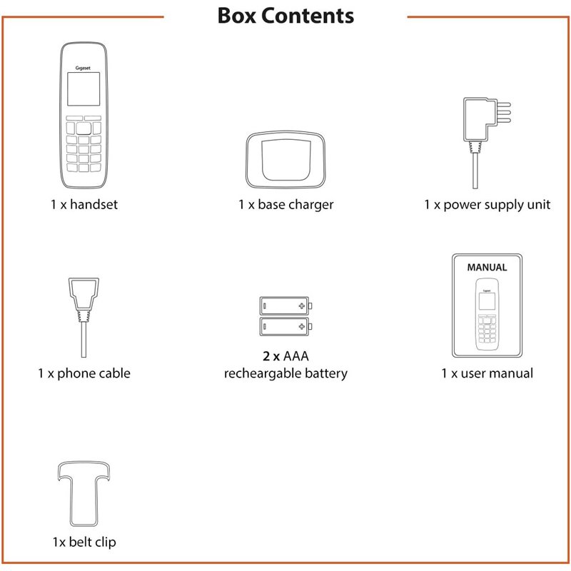 Gigaset E630HX universal handset, Téléphone IP (pour la connexion à votre station de base ou routeur, noir
