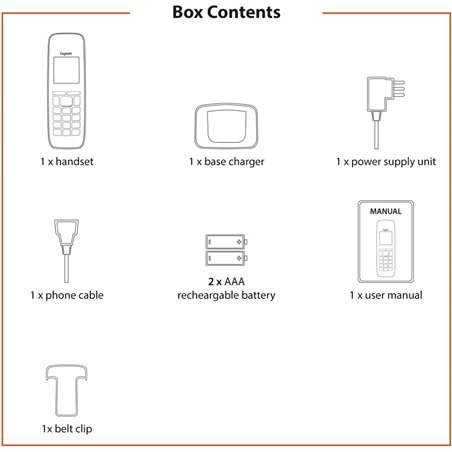 Gigaset E630HX universal handset, Téléphone IP (pour la connexion à votre station de base ou routeur, noir