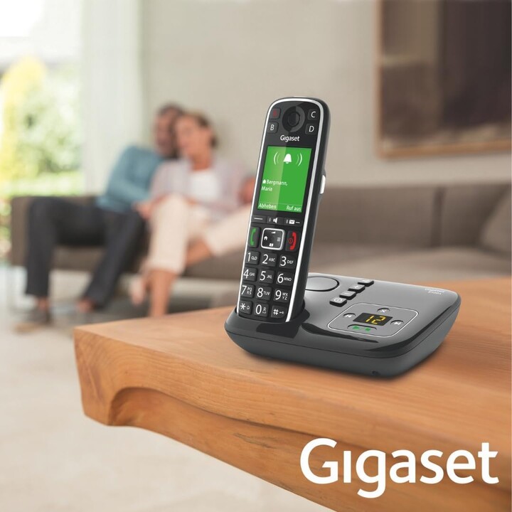 Gigaset E720A Elegante teléfono senior con contestadores y ayudas prácticas de operación, negro