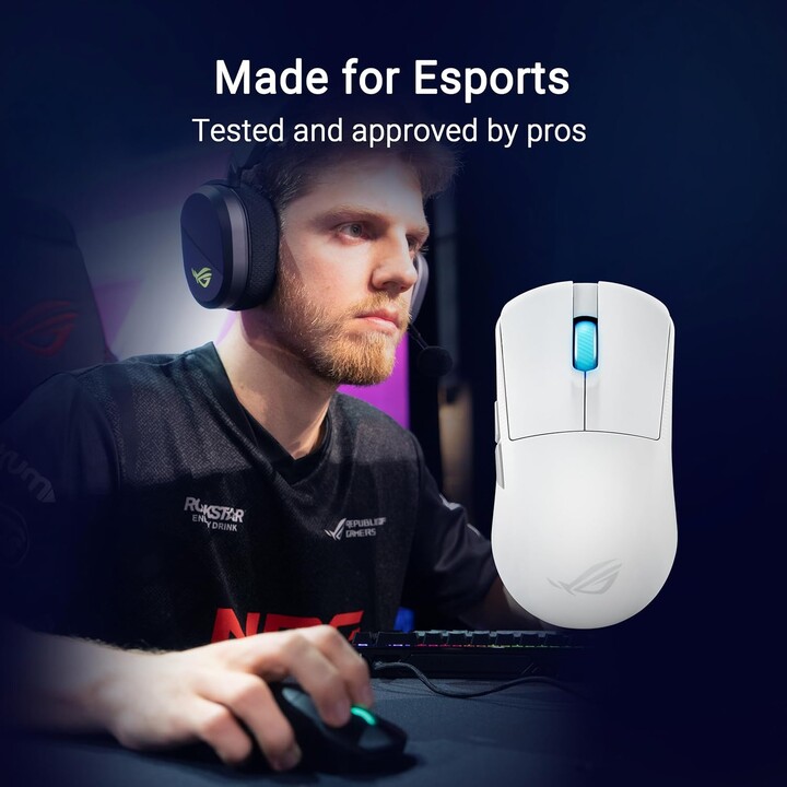 Asus Rog Harpe Ace Mini Souris de jeu ambidextre Rf sans fil + Bluetooth + USB Type-c optique 42000 Dpi