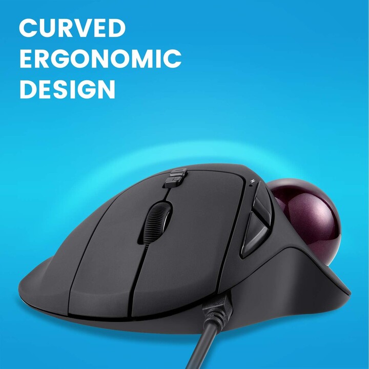 Perixx PERIMICE 517 Kabelgebundene Maus Laser Trackball 34mm Schwarz