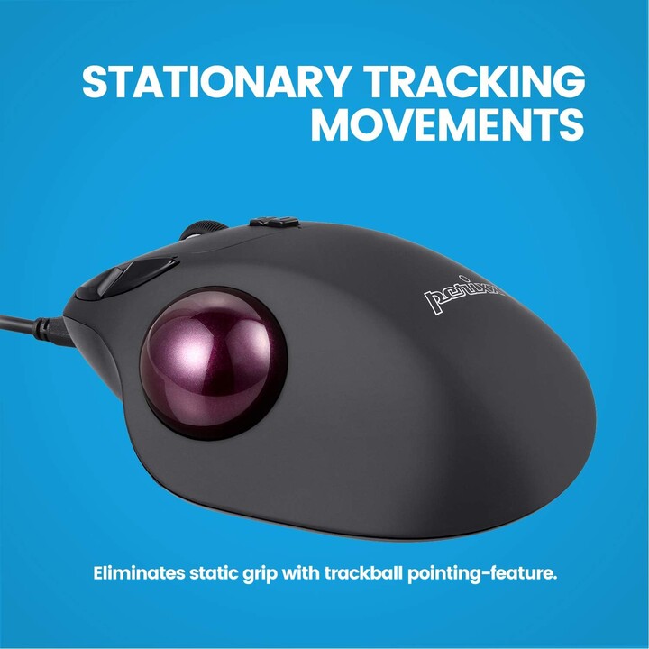 Perixx PERIMICE 517 Kabelgebundene Maus Laser Trackball 34mm Schwarz