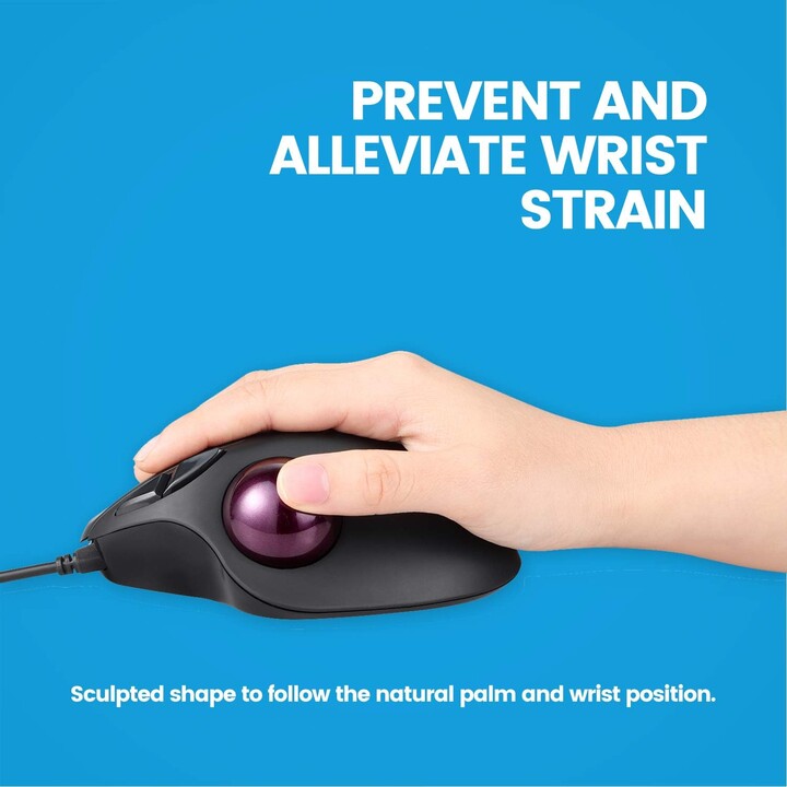 Perixx PERIMICE 517 Kabelgebundene Maus Laser Trackball 34mm Schwarz
