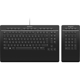 3dconnexion Keyboard Pro mit Numpad Office-Tastatur USB + Rf Wireless + Bluetooth Qwertz Deutsch Schwarz