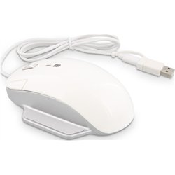 Souris LMP Elite Pro USB-C/USB-A blanc/argent