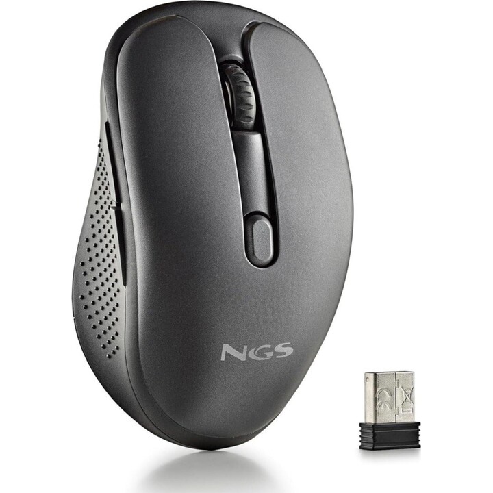 Ratón Inalámbrico NGS Evo Peep silencioso/ Batería recargable/ Hasta 3200 DPI/ Negro