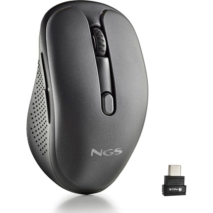 Ratón Inalámbrico NGS Evo Mix silencioso/ Batería recargable/ Hasta 3200 DPI/ Negro