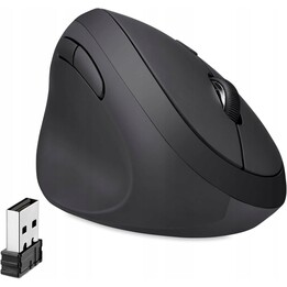 Mouse wireless Perixx PERIMICE 719L ottico verticale senza clic nero silenzioso per mancini