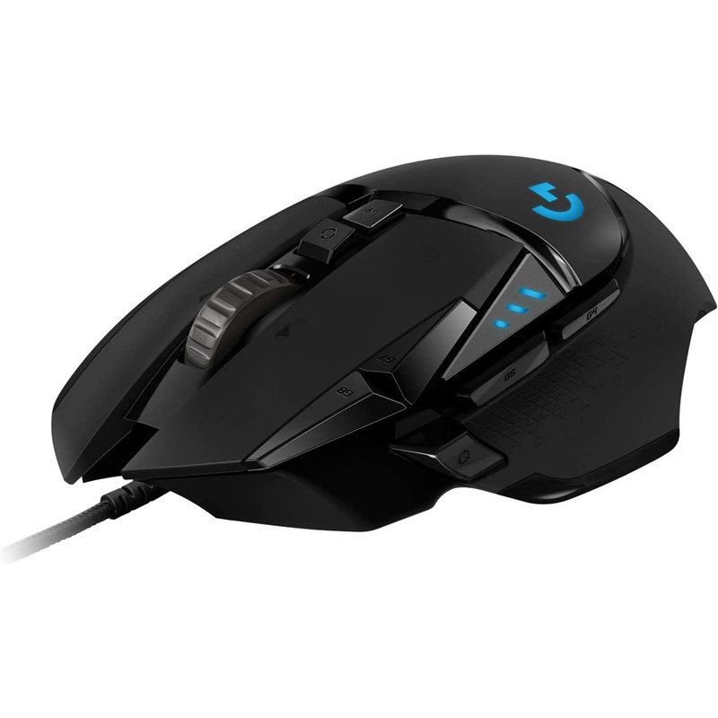 Ratón Gaming Logitech G502 Hero/ Hasta 25600 DPI/ Negro