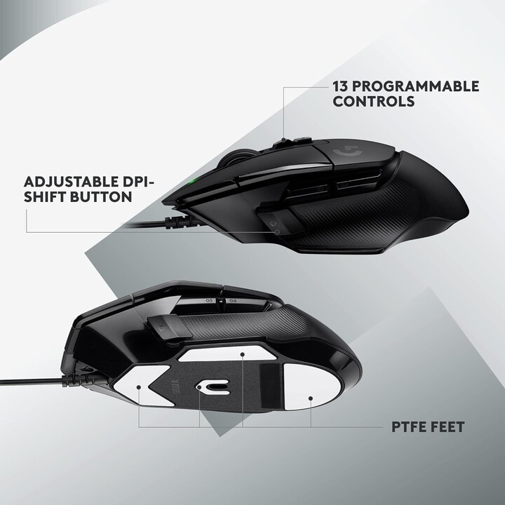 Logitech G G502 X, mouse da gioco cablato, nero