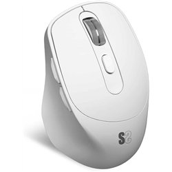 Mouse ergonômico sem fio Bluetooth/ Bateria dupla Subblim Comfort Ergo de 2,4 GHz/ Bateria recarregável/ Até 2.400 DPI/ Branco