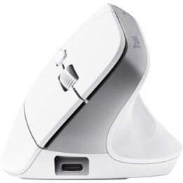 Trust Bayo+ Bluetooth Wireless Ergonomic Mouse/ Rechargeable Battery/ Up to 2400 DPI/ White