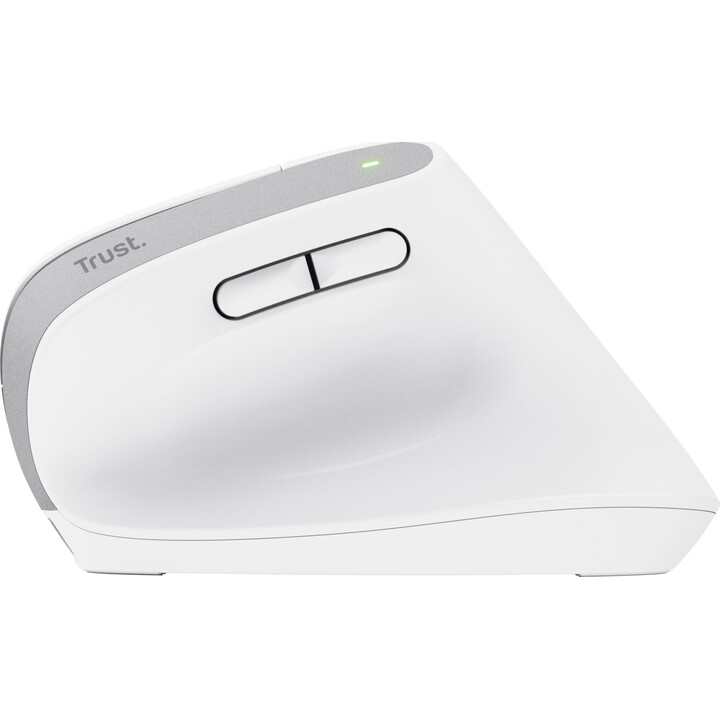 Souris ergonomique sans fil Bluetooth Trust Bayo+/ Batterie rechargeable/ Jusqu à 2400 DPI/ Blanc