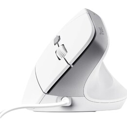 Ratón Ergonómico Trust Bayo II/ Hasta 2400 DPI/ Blanco