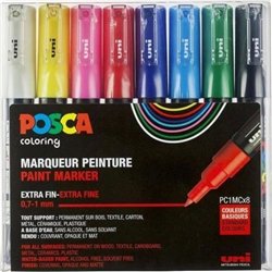 Marcador Posca Uni Pc-1Mc (8 Unidades)