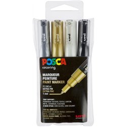 Marcador Posca Uni PC-1MC (Conjunto de 4)