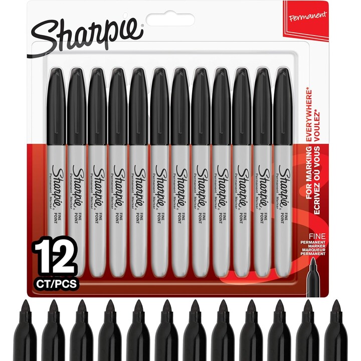 Pennarello Sharpie punta fine nera confezione da 12 pezzi