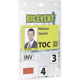 DURABLE 852619 Portanombres A6 con bolsillo para tarjeta, transparente