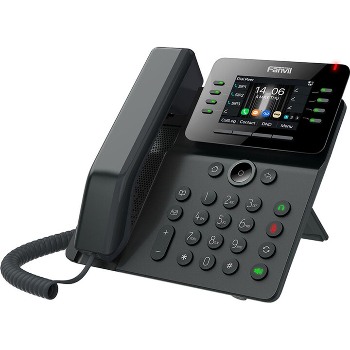 Fanvil V63 Telefone IP, Gigabit Ethernet, 6 linhas, Wi-Fi, Bluetooth, 1000 contatos, preto
