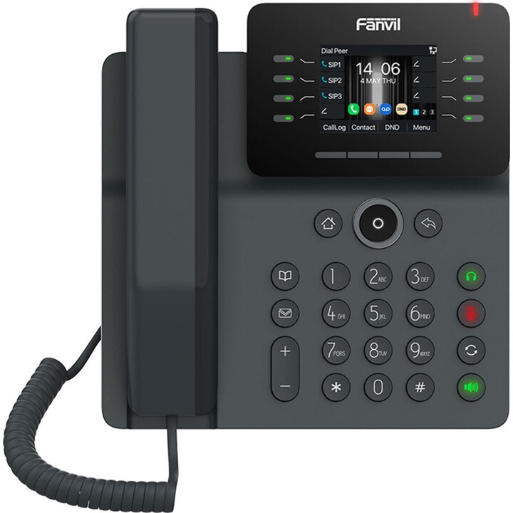 Fanvil V63 Telefone IP, Gigabit Ethernet, 6 linhas, Wi-Fi, Bluetooth, 1000 contatos, preto