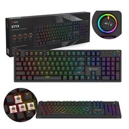 Teclado mecânico SAVIO STYX Outemu marrom, Hot Swap, RGB