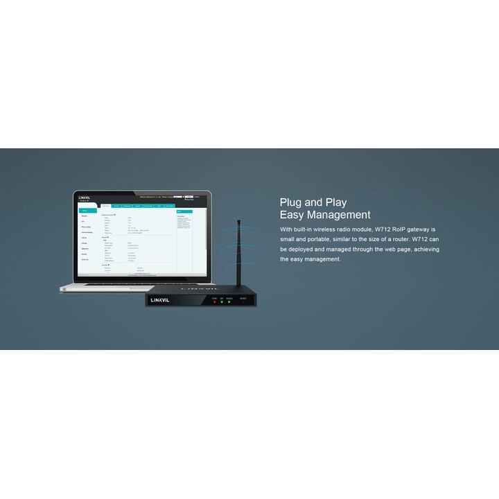 Fanvil W712 Roip Gateway, eingebaute 400-470 MHz Radiomodul & SIP
