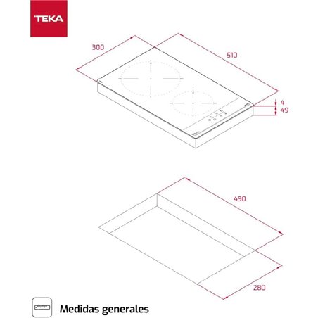 Placa de Inducción Teka IBC 32000 TTC 62cm 2 Zonas Negro