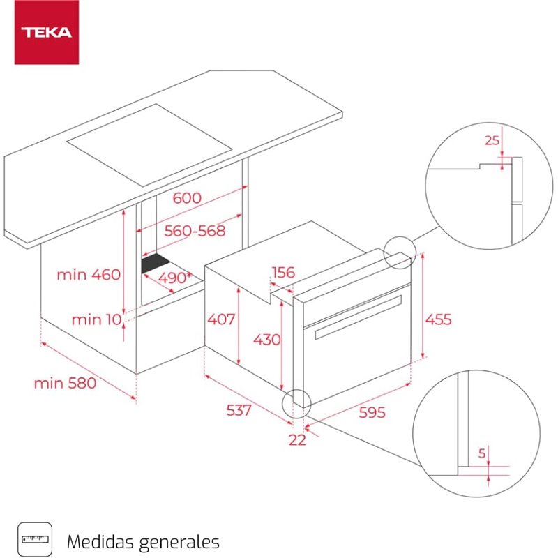 Horno Compacto Teka HLC 8400  Multifunción 45L 60cm Blanco