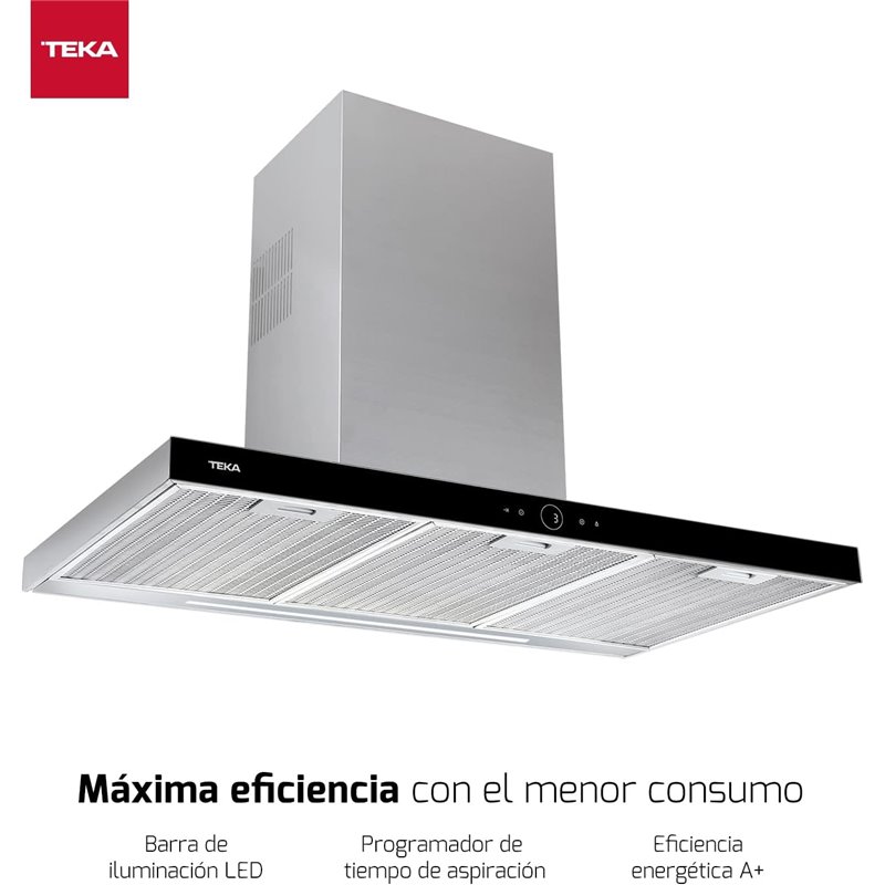 Teka dlh 986 t extrator capô 584 m3/h 90cm cinza preto