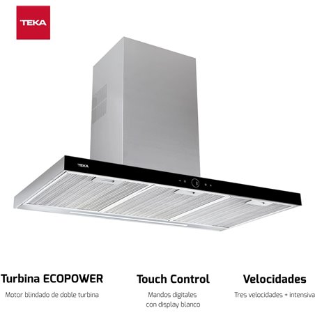 Teka dlh 986 t extrator capô 584 m3/h 90cm cinza preto