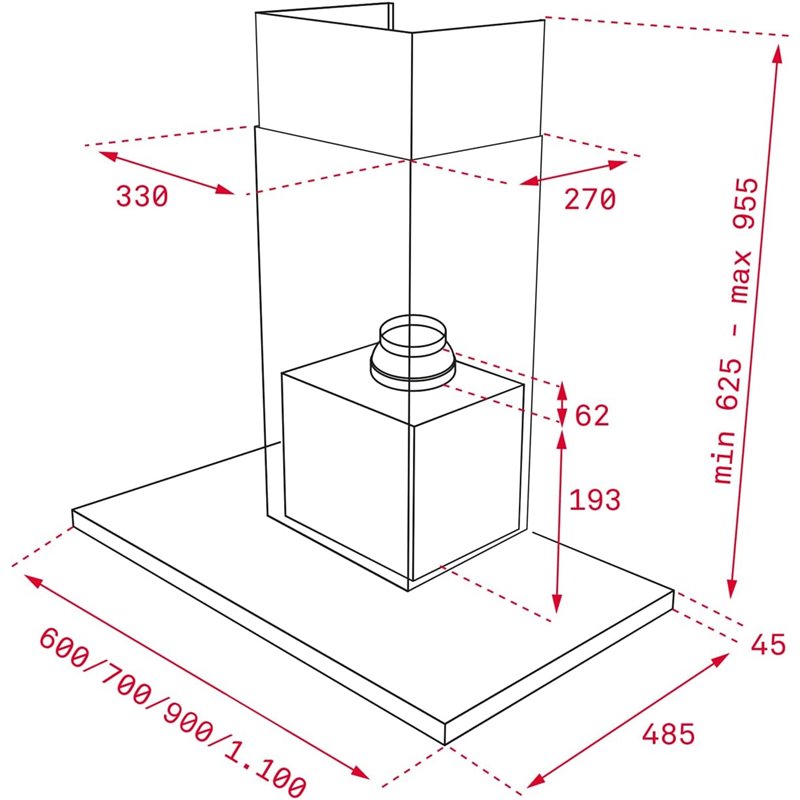 Teka dlh 986 t extrator capô 584 m3/h 90cm cinza preto