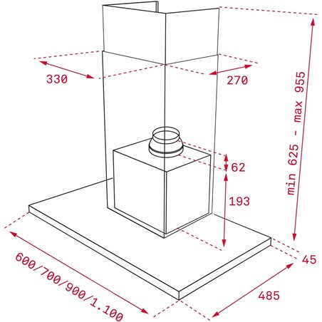Teka DLH 986 T HOOD Extracteur 584 M3 / H 90cm Gris noir