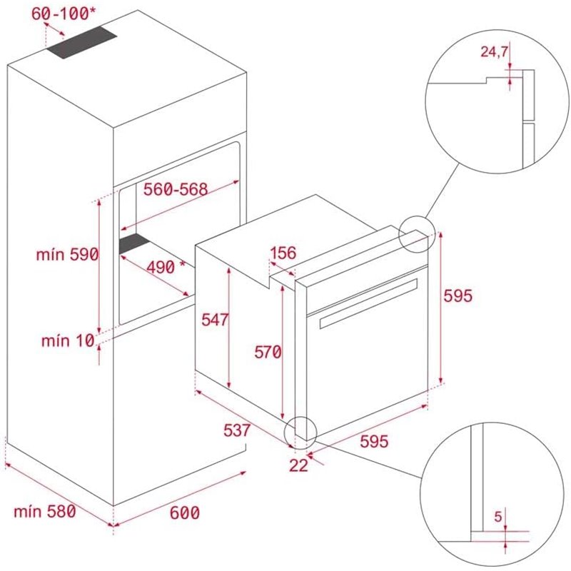 Horno Teka Crist HLC 8400 44L 60cm Negro