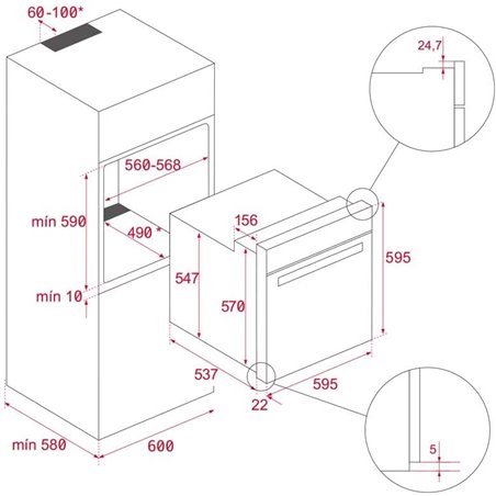 Horno Teka Crist HLC 8400 44L 60cm Negro