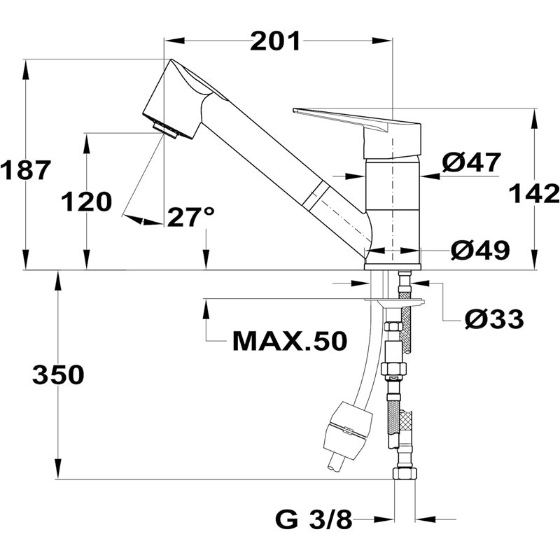 Grifo de Cocina Teka Mtp978D Monomando Plata