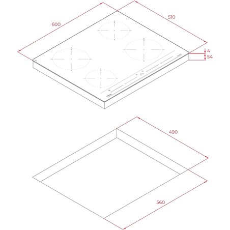 Teka IZC 64010 BK Elektrische Induktion Hob 60 cm 4 Zonen Schwarz