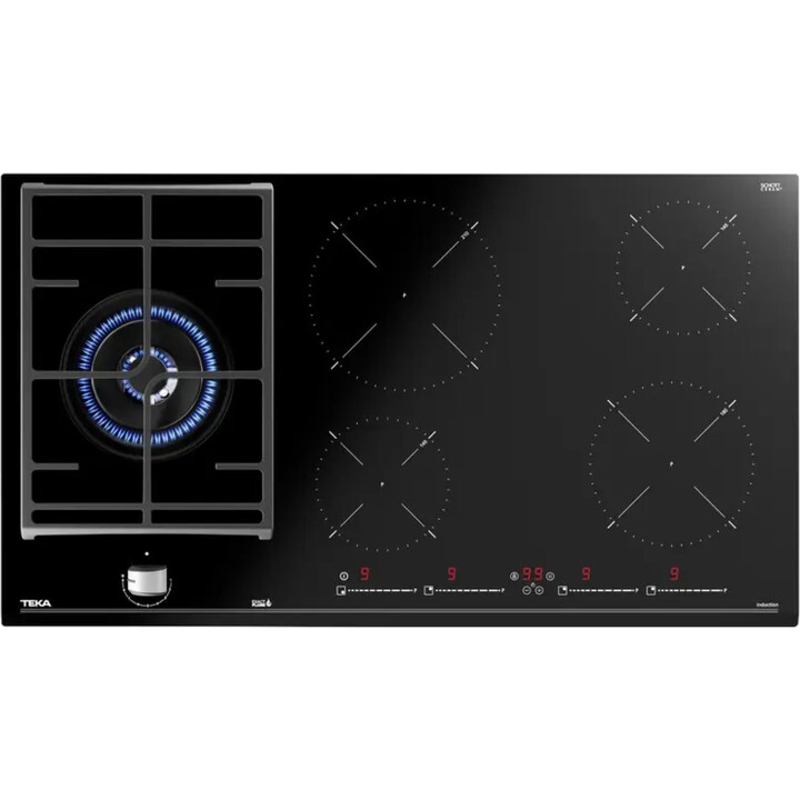 Teka JZC 95314 ABB BK HOB hybride intégré 90cm 5 zones noires