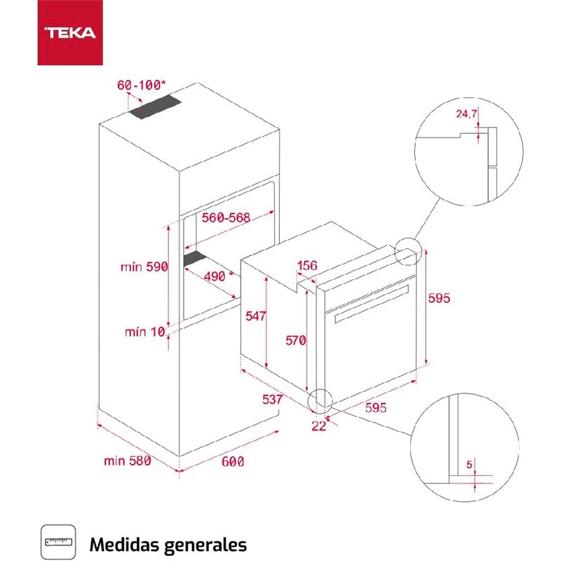 Teka HRB 6300 au four multifonction 70L 60cm Black hydrolytique