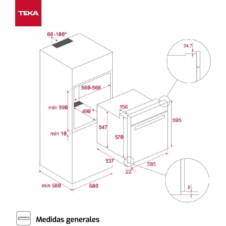Teka HRB 6300 no forno multifuncional 70L 60cm Black hidrolítico
