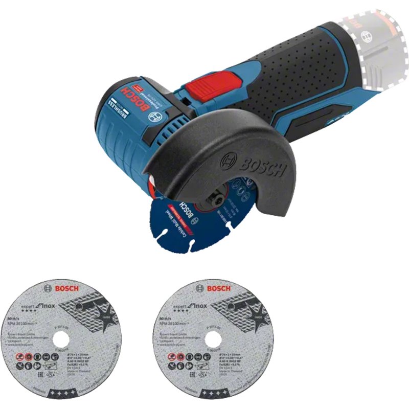 Bosch Akku-Winkelschleifer GWS 12V-76 + L-Boxx 2x3Ah/12V
