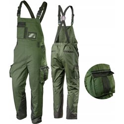 Pantalones de trabajo con peto CAMO color oliva, talla XXL