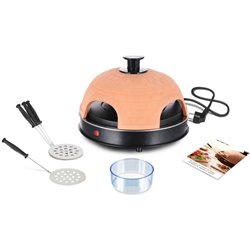 Horno para Pizza Eléctrico Emerio Po-115985 Antiadherente 900W Negro Naranja