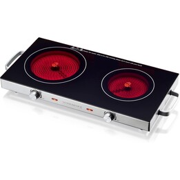 Heinrich's HDK 8696 Ceramic Hob 2 Zones Black Silver