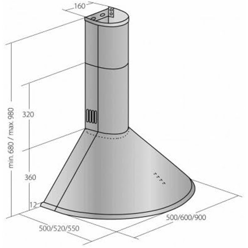 Campana Extractora Akpo WK-4 Dandys 420 m³/h Gris