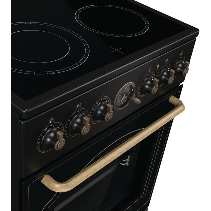 Gorenje Classico GECS 5B70CLB 50 cm 70L fogão elétrico preto com hob cerâmica