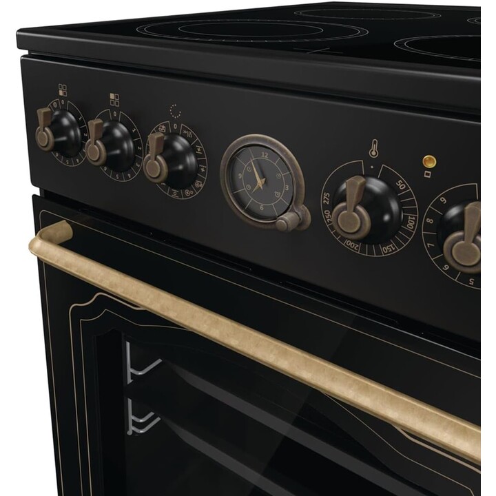 Gorenje Classico GECS 5B70CLB 50 cm 70L fogão elétrico preto com hob cerâmica
